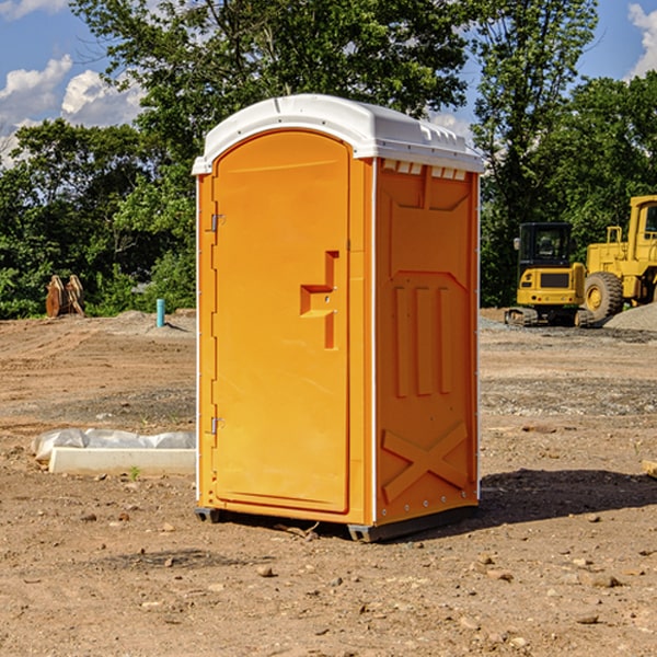 how often are the porta potties cleaned and serviced during a rental period in Rachel WV